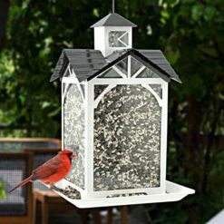 Modern Farmhouse Metal & Glass Stable Feeder - 4 Lbs -Gardeners Edge Sales 119042ge live
