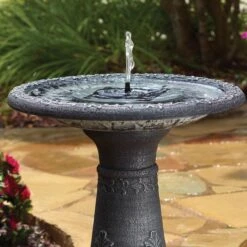 Aquanura Solar Birdbath Fountain Insert -Gardeners Edge Sales 21300r01 2