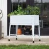 Modern Farmhouse Elevated Garden Planter - Milkhouse White -Gardeners Edge Sales 23381487i