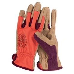 Womenâs Kincopro Coral & Tan Gloves, Medium