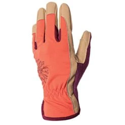 Women’s Kincopro Coral & Tan Gloves, Medium -Gardeners Edge Sales 24wb s7ge top single outline 1