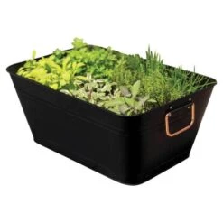 Mini Rectangle Planter / Beverage Tub - Matte Black