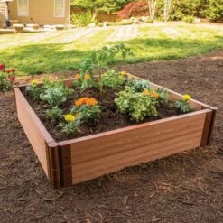 Tool Free Classic Sienna Raised Garden Bed 4ft X 4ft X 11in 2in Profile -Gardeners Edge Sales 300001084 6