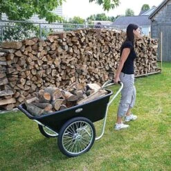 Muller's Original Smart Cart, Black 7 Cu. Ft. Tray With 20" Spoke Wheels -Gardeners Edge Sales 37bb 2 1