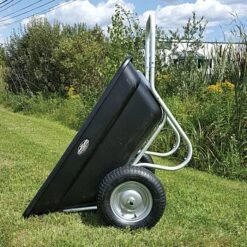 Muller's Original Smart Cart, Black 7 Cu. Ft. Tray With 16" Flat Free Wheels -Gardeners Edge Sales 37bbt ff 1 1