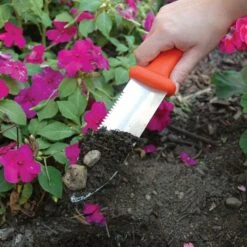 Classic Stainless Steel Soil Knife By A.M. Leonard, 6in Dual Edged Blade, Lifetime Warranty -Gardeners Edge Sales 4750 8