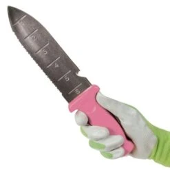 Pink Leonard Deluxe Stainless Steel Soil Knife -Gardeners Edge Sales 4752p 2