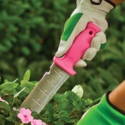 Pink Leonard Deluxe Stainless Steel Soil Knife -Gardeners Edge Sales 4752p 3