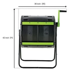 Maze 48 Gallon Geared Two Compartment Compost Tumbler -Gardeners Edge Sales 4rsi mct d180d dimensions