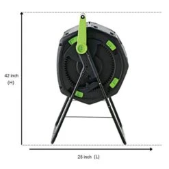 Maze 48 Gallon Geared Two Compartment Compost Tumbler -Gardeners Edge Sales 4rsi mct d180d side dimensions