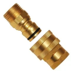 Leonard Quick Coupler Hose Connector, Brass, Male/Female Set -Gardeners Edge Sales 58qc 1