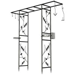 Bird Motif Arbor With Bird Feeding Station