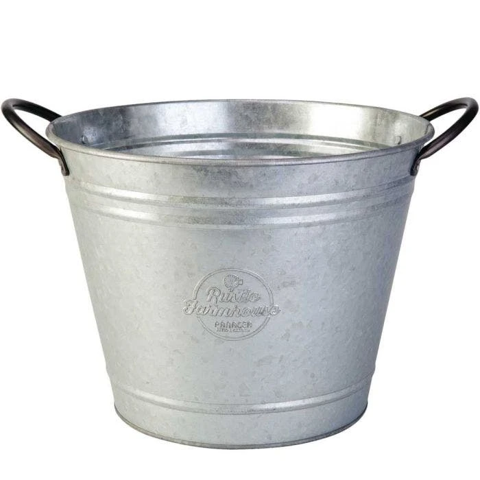 10in Galvanized Round Planter 3 10in Galvanized Round Planter