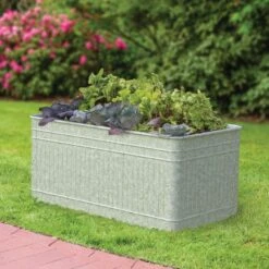 Galvanized Trough-Style Raised Bed Planter -Gardeners Edge Sales 83475 2