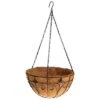 Fleur De Lis Metal Hanging Basket With Coco Liner And Chain 14in Diameter 1 Fleur De Lis Metal Hanging Basket With Coco Liner And Chain 14in Diameter -Gardeners Edge Sales 88512