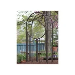 Arched Garden Arbor With Gate 7 Arched Garden Arbor With Gate -Gardeners Edge Sales 89096 2