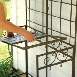 Wrought-Iron Decorative Foldable Potting Bench -Gardeners Edge Sales 89196 8