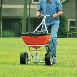 Leonard 70 Lb Spreader With Stainless Steel Frame -Gardeners Edge Sales am70s 4 1