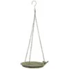 Aged Metal Hanging Bird Bath, Green