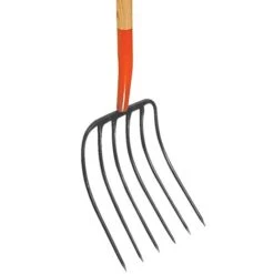 Leonard 6-Tine Forged Steel Manure Fork, 54-inch Straight Handle -Gardeners Edge Sales amf6 2 1