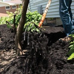 Leonard 6 Tine Forged Steel Manure Fork, 30-inch D-Grip Handle -Gardeners Edge Sales amf6d 3 1