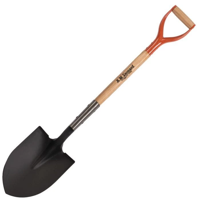 Leonard Round Point Closed Back Shovel With D Grip Handle 3 Leonard Round Point Closed Back Shovel With D Grip Handle