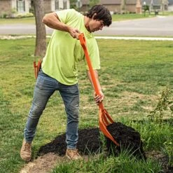 Poly Mulching Fork With D-Grip Handle By A.M. Leonard, 8 Tine, 15in Scoop X 44in Length, Lifetime Warranty -Gardeners Edge Sales apf810 6 1