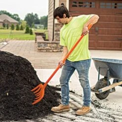 Leonard 8-Tine Poly Mulching Fork With Straight Handle -Gardeners Edge Sales apf815 live2 10.20.22