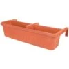 32-inch Adjustable Railing Planter Terra Cotta -Gardeners Edge Sales arp32 tc