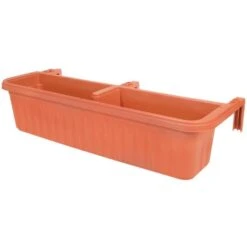 32-inch Adjustable Railing Planter Terra Cotta