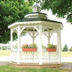 32-inch Adjustable Railing Planter Terra Cotta -Gardeners Edge Sales arp32 tc 4