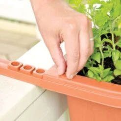 32-inch Adjustable Railing Planter Terra Cotta -Gardeners Edge Sales arp32 tc 5