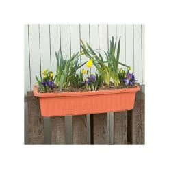 32-inch Adjustable Railing Planter Terra Cotta -Gardeners Edge Sales arp32 tc 9