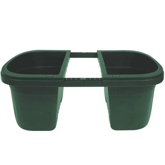 16-inch Double-Sided Adjustable Railing Planter - Green 4 16-inch Double-Sided Adjustable Railing Planter - Green - Image 2