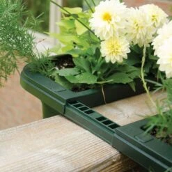 16-inch Double-Sided Adjustable Railing Planter - Green 11 16-inch Double-Sided Adjustable Railing Planter - Green -Gardeners Edge Sales arpds16 7g 5