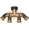 4-Way Brass Water Splitter/Shut Off Valve -Gardeners Edge Sales bm4