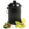 Odor-Free Compost Keeper Ceramic Crock Black 1 Gallon