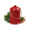 Odor-Free Compost Keeper Ceramic Crock Red 1 Gallon