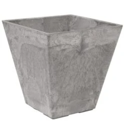 Self-Watering Ella ArtStone Square 8 Grey Planter -Gardeners Edge Sales es35080 2