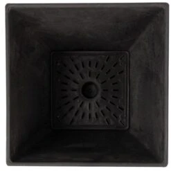 Self-Watering ArtStone Square 8 Black Planter -Gardeners Edge Sales es35088 2