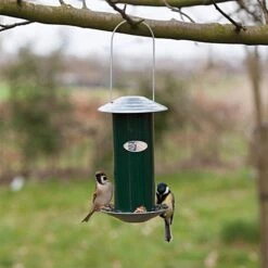 Cylindrical Metal Feeder, Green -Gardeners Edge Sales fb325am 2