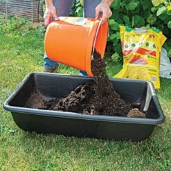 5 Gallon Heavy Duty Orange Flatback Bucket -Gardeners Edge Sales fbortsge mixing soil