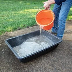5 Gallon Heavy Duty Orange Flatback Bucket -Gardeners Edge Sales fbortsge mortar mixing horz