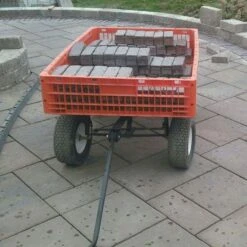 Leonard Orange Utility Wagon, Flat-Free Tires -Gardeners Edge Sales fgw45 6