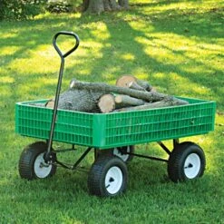 Leonard Green Utility Wagon, Flat-Free Tires, 30in X 46in X 7.5in Tray -Gardeners Edge Sales fgw45g 3