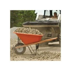 Leonard 6-Cubic-Foot Capacity Poly Tray Wheelbarrow With Flat-Free Tire -Gardeners Edge Sales fwb6 5 1