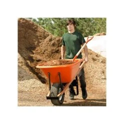 Leonard 6-Cubic-Foot Capacity Poly Tray Wheelbarrow With Flat-Free Tire -Gardeners Edge Sales fwb6 6 1