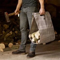 Waxed Canvas Log Carrier -Gardeners Edge Sales gt204am 3