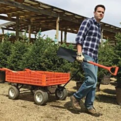 Leonard Orange Utility Wagon, 30in X 46in X 7.5in Tray 9 Leonard Orange Utility Wagon, 30in X 46in X 7.5in Tray -Gardeners Edge Sales gw45 2 1