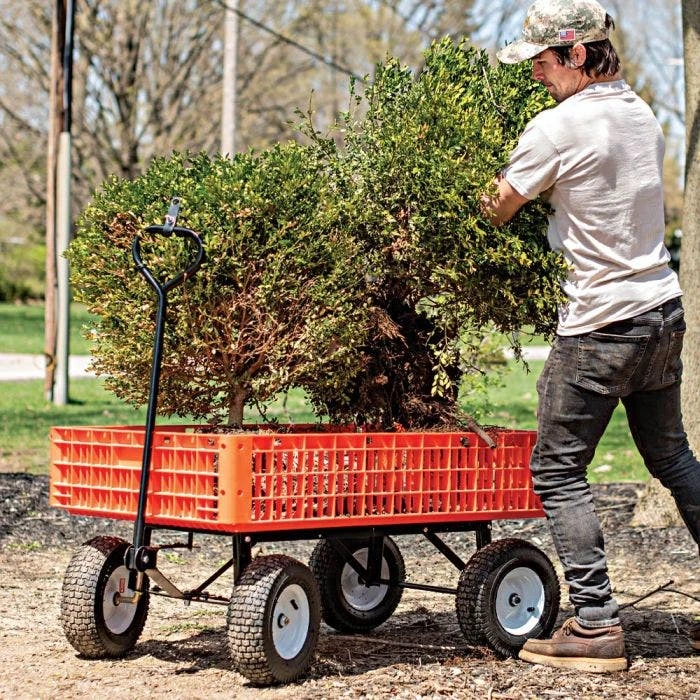 Leonard Orange Utility Wagon, 30in X 46in X 7.5in Tray 6 Leonard Orange Utility Wagon, 30in X 46in X 7.5in Tray - Image 4